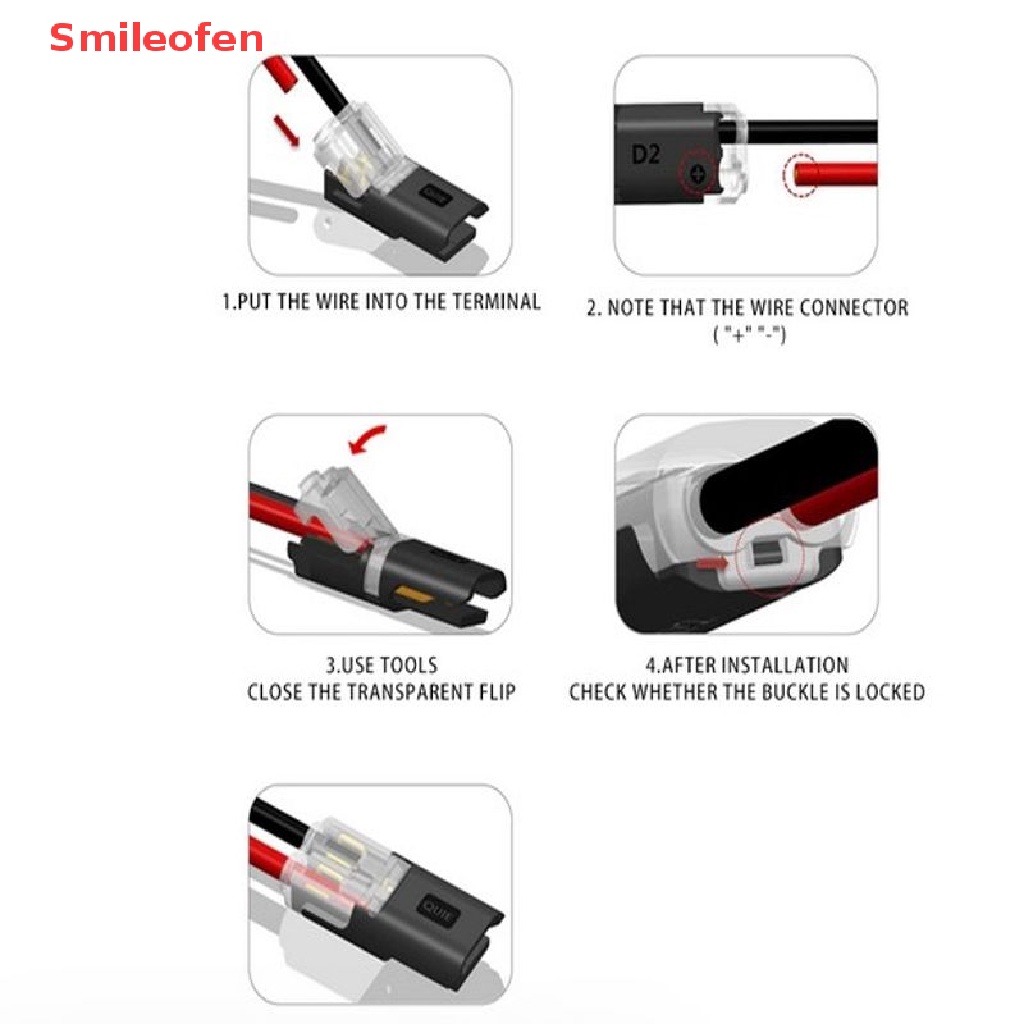 Set 10 Đầu Nối Dây Điện 2 Chấu Tháo Lắp Nhanh Tiện Dụng Mới