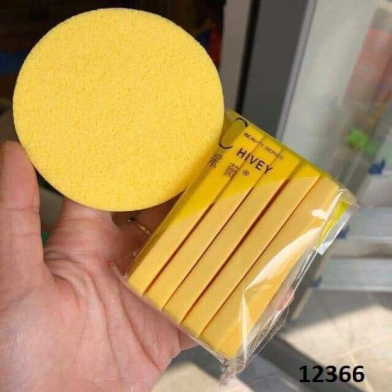 Bông nở rửa mặt Chivey (1 gói 12 miếng)