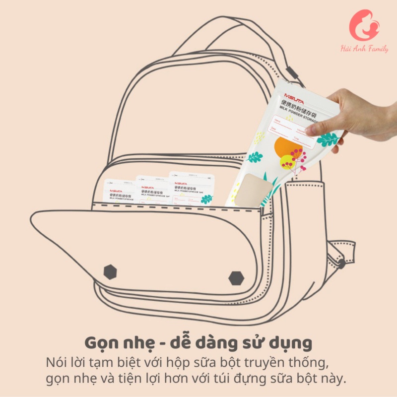 Túi đựng sữa bột Misuta, hộp 30 túi