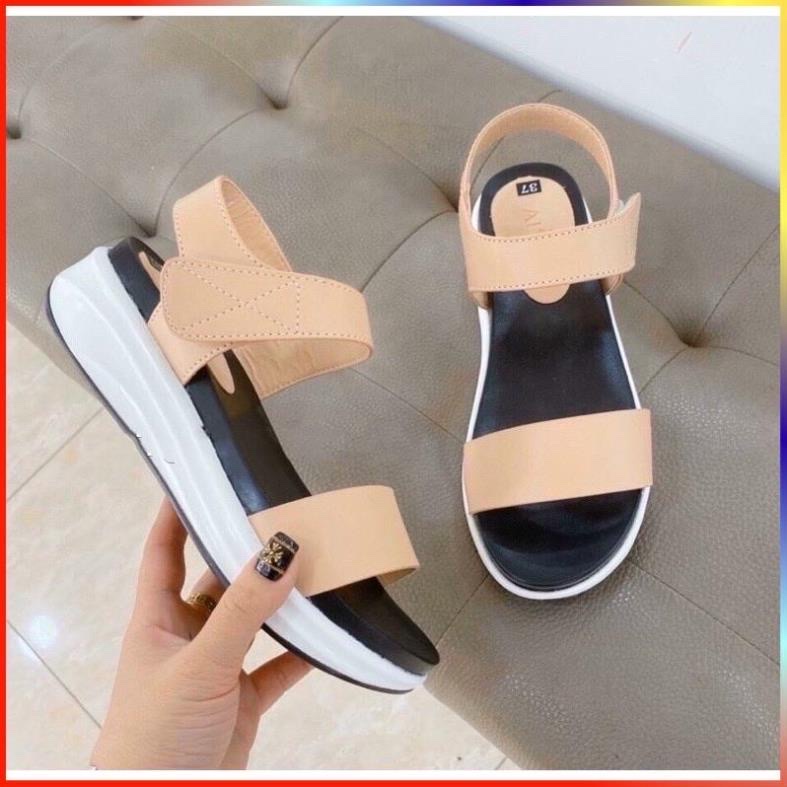 Giày Sandal Bánh Mì Đế Xuồng Quai Ngang POSIE Dép Quai Hậu Nữ Đế Cao 5cm Đi Học Đi Làm Thời Trang Đi Biển