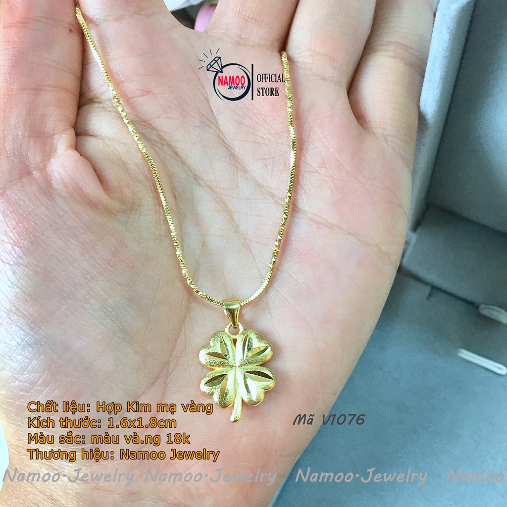 Dây Chuyền V1076 Kiểu Dáng Cỏ 4 Lá trẻ Trung Năng Động Cho Nữ Giới Namoo Jerwelry