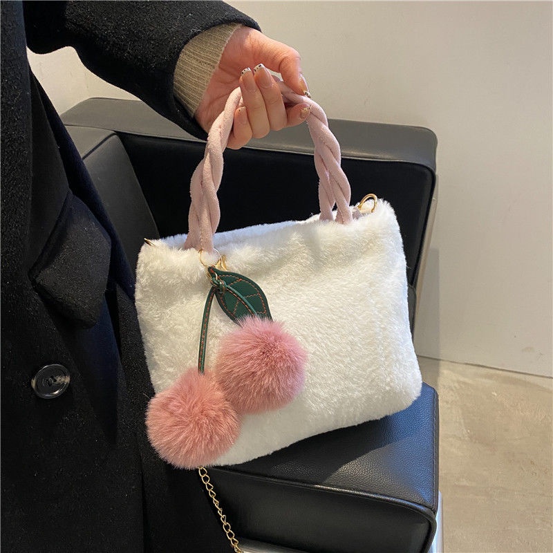 MISCHA Túi Xách Đeo Vai Bằng Vải Bông Màu Trơn Dễ Thương Thời Trang