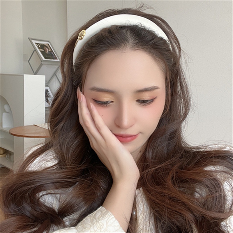 Băng Đô Cài Tóc Đính Hoa Trà Thời Trang Bờm Tóc Pháp Đơn Giản