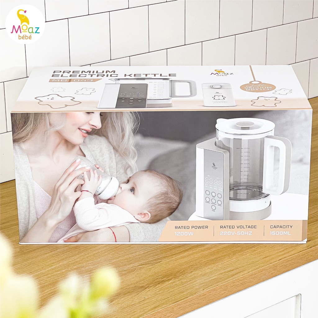 Bình Đun Nước Cao Cấp Moaz Bébé MB – 043 Để Pha Sữa Có Khả Năng Khử Clo An Toàn Cho Bé