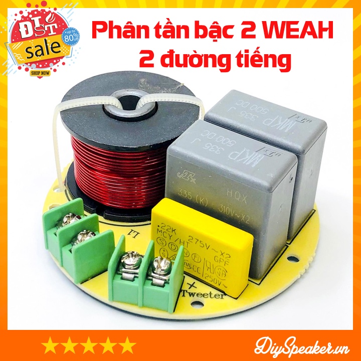 Phân tần bậc 2 WEAH 2 đường tiếng, 2 way , bass treble , độ dốc phân tần 12db chế loa di động từ DiySpeaker