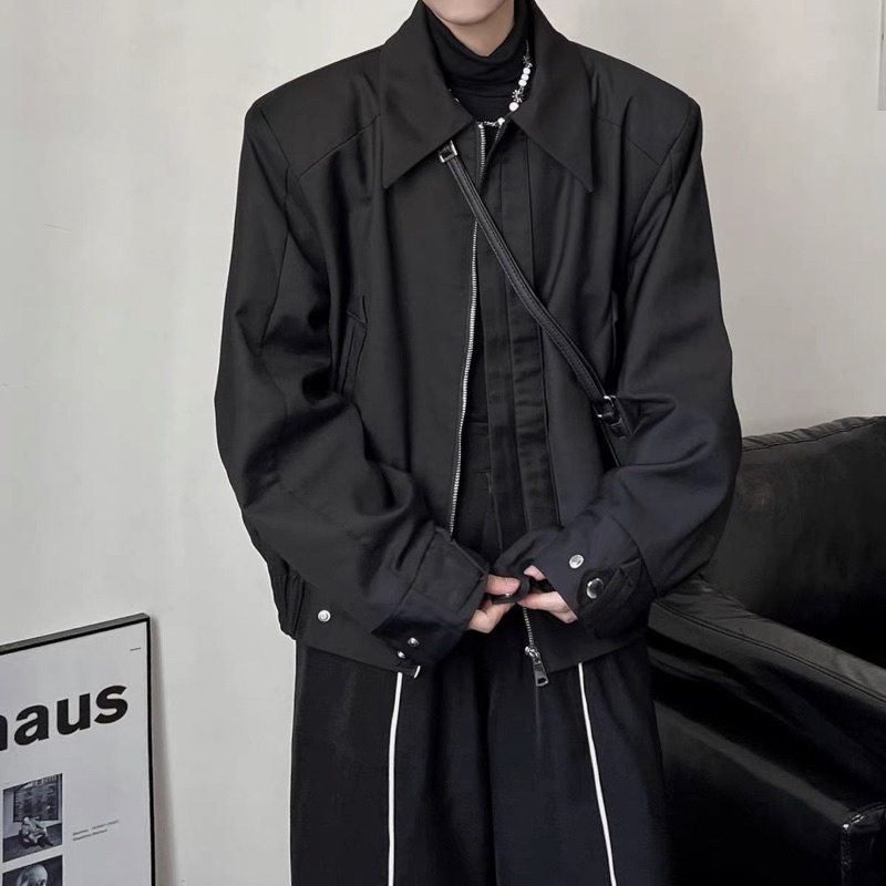 Áo bomber croptop kaki nam nữ