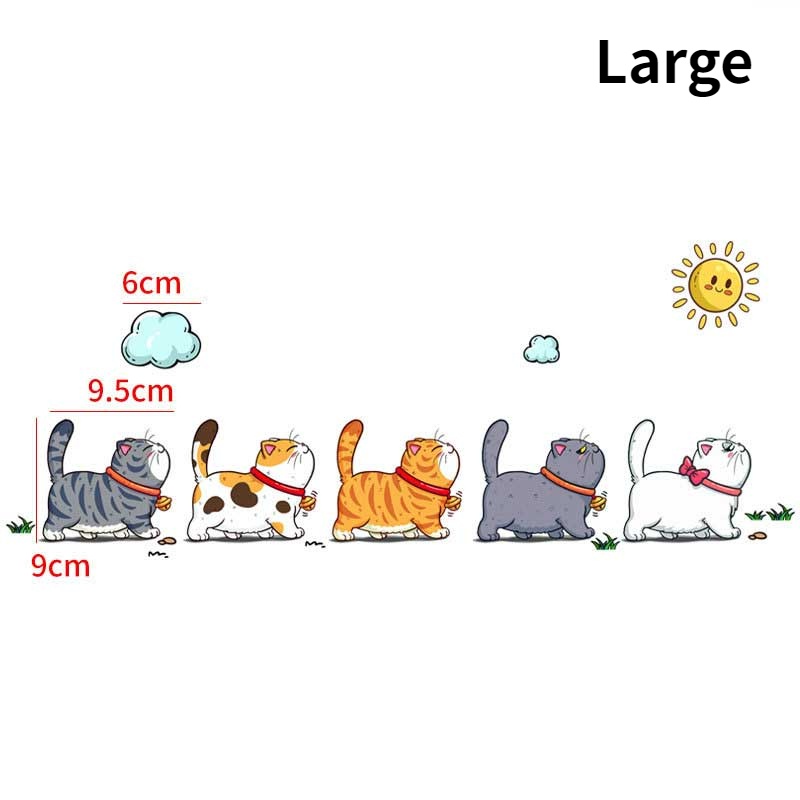 Miếng Dán Trang Trí Xe Hơi / Xe Máy Tự Dính Bằng PVC Hình Mèo Hoạt Hình Dễ Thương