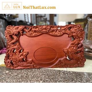 Khay trà gỗ nguyên khối, khay đựng ấm trà cao cấp
