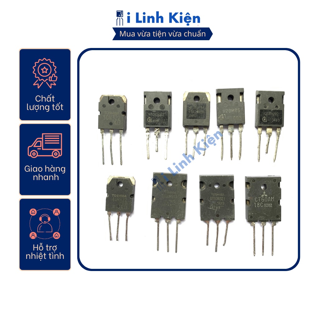 IGBT bếp từ H20R1203 H25R1203 H30R1202 H30R1602 GT60N321 GT60M303 CT60AM FGA25N120 tháo máy nguyên bản chất lượng tốt.