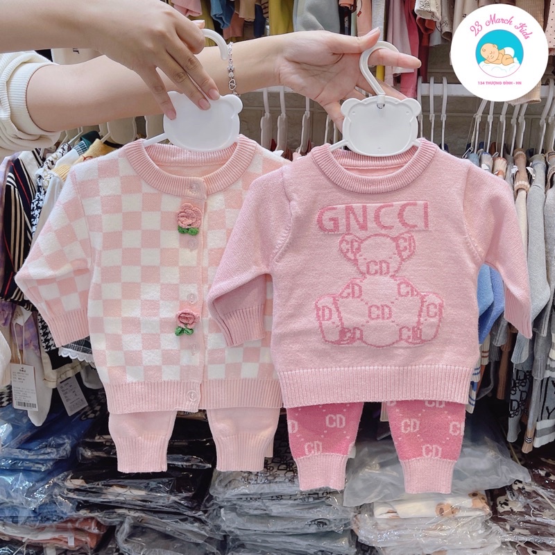 Bộ đồ len bé gái hàng QC siêu đẹp