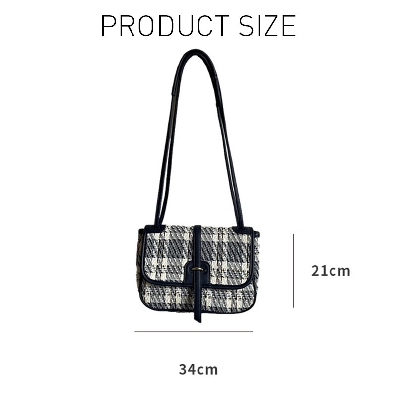 Mischa Túi Đeo Vai Bằng Vải Lông Sức Chứa Lớn Họa Tiết Kẻ Sọc Thời Trang Dành Cho Học Sinh