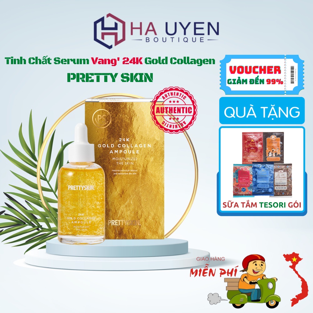 Tinh Chất Serum Vang' 24K Gold Collagen PRETTY SKIN, Giúp Trẻ Hóa Da & Mờ Nếp Nhăn - 50ml [ Auth Hàn Quốc 100% ]