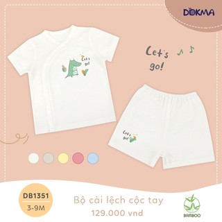 [DB1351] Bộ cộc cài lệch sơ sinh Dokma (1-9M)