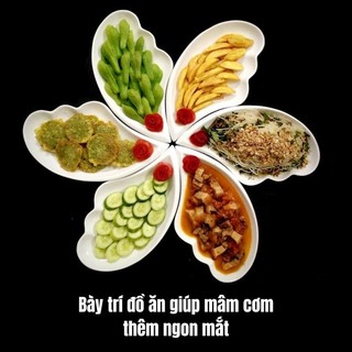 Bộ đĩa sứ cánh tiên 6 chi tiết gốm sứ Bát Tràng cao cấp.