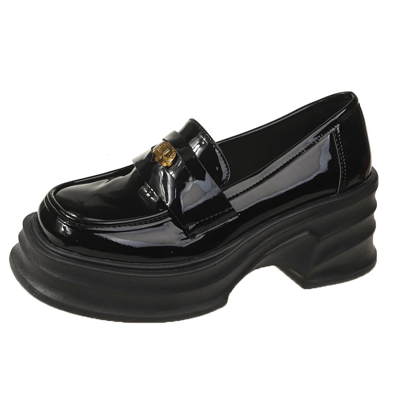 Ielgy Giày Lười muffin Đế Dày Phong Cách Anh Quốc Tăng Chiều Cao Cho Nữ