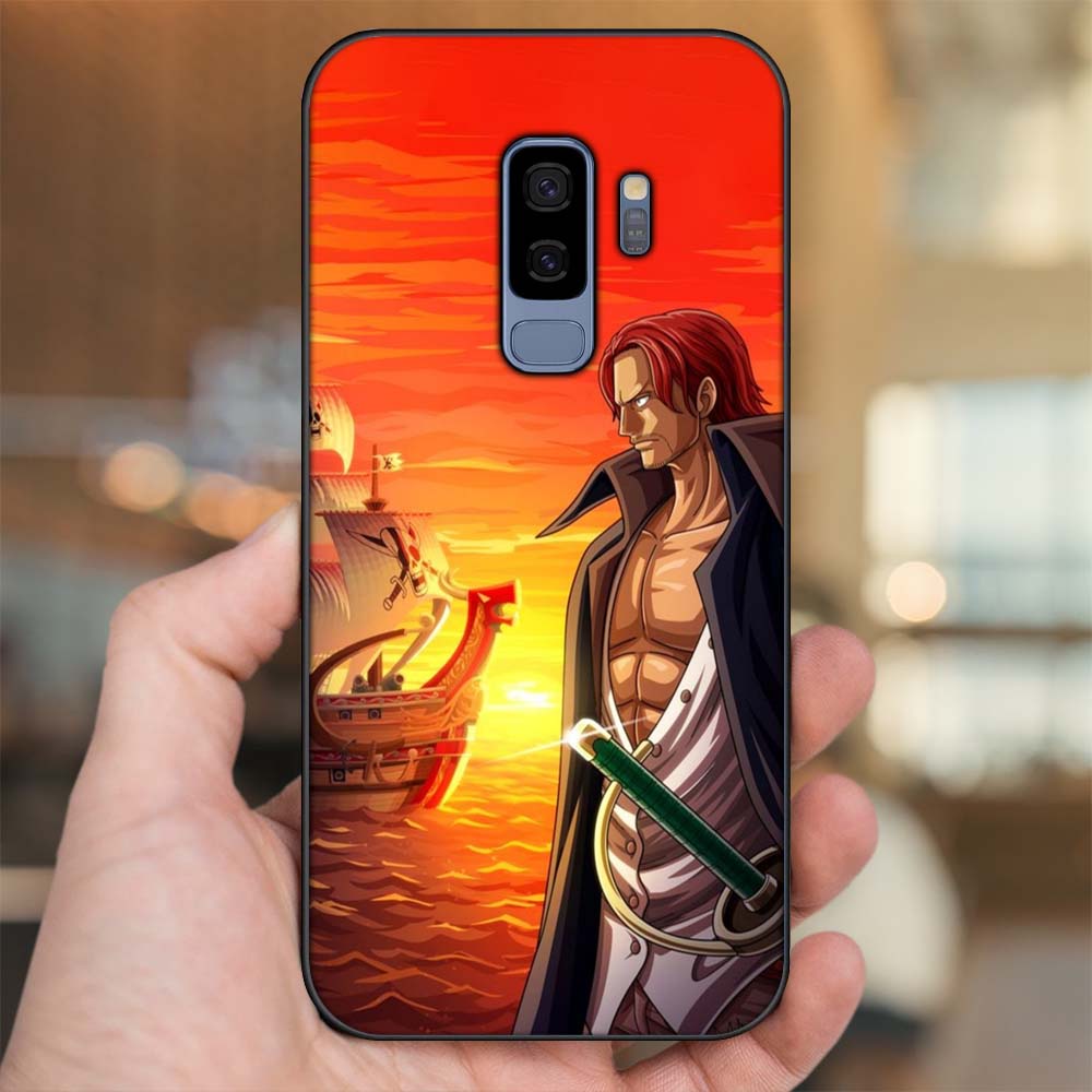 Ốp lưng Samsung S9 Plus viền đen in hình Shanks One Piece Đảo Hải Tặc