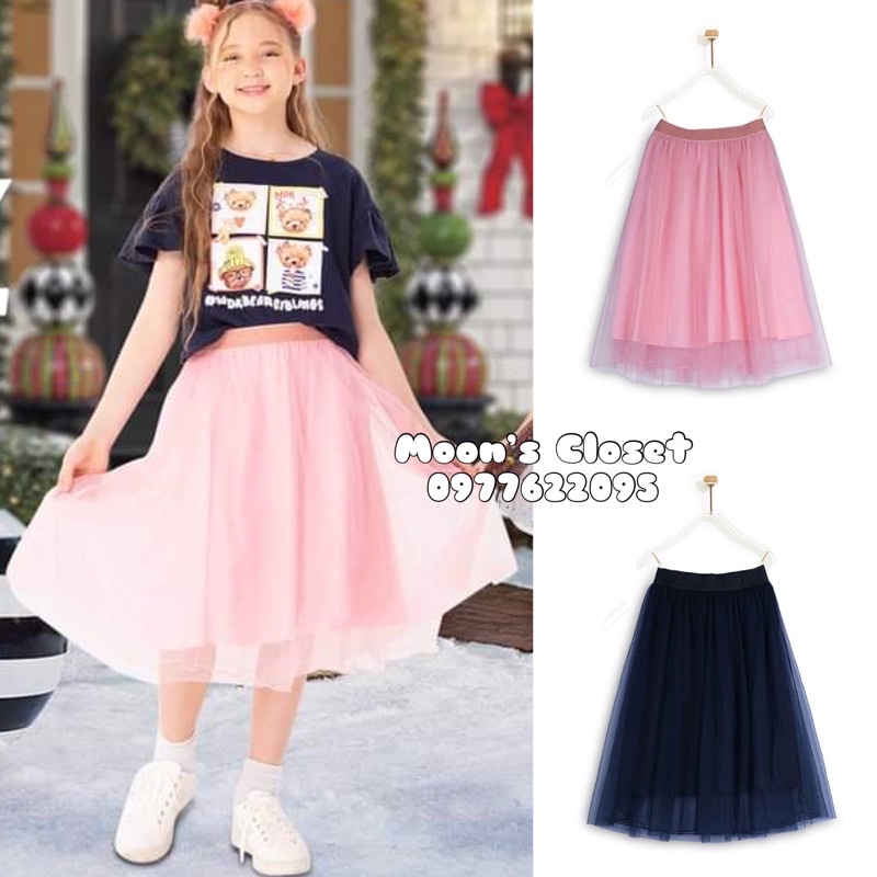 MDK- Chân váy voan dài size đại 10/11y-16/17y (25-45kg)
