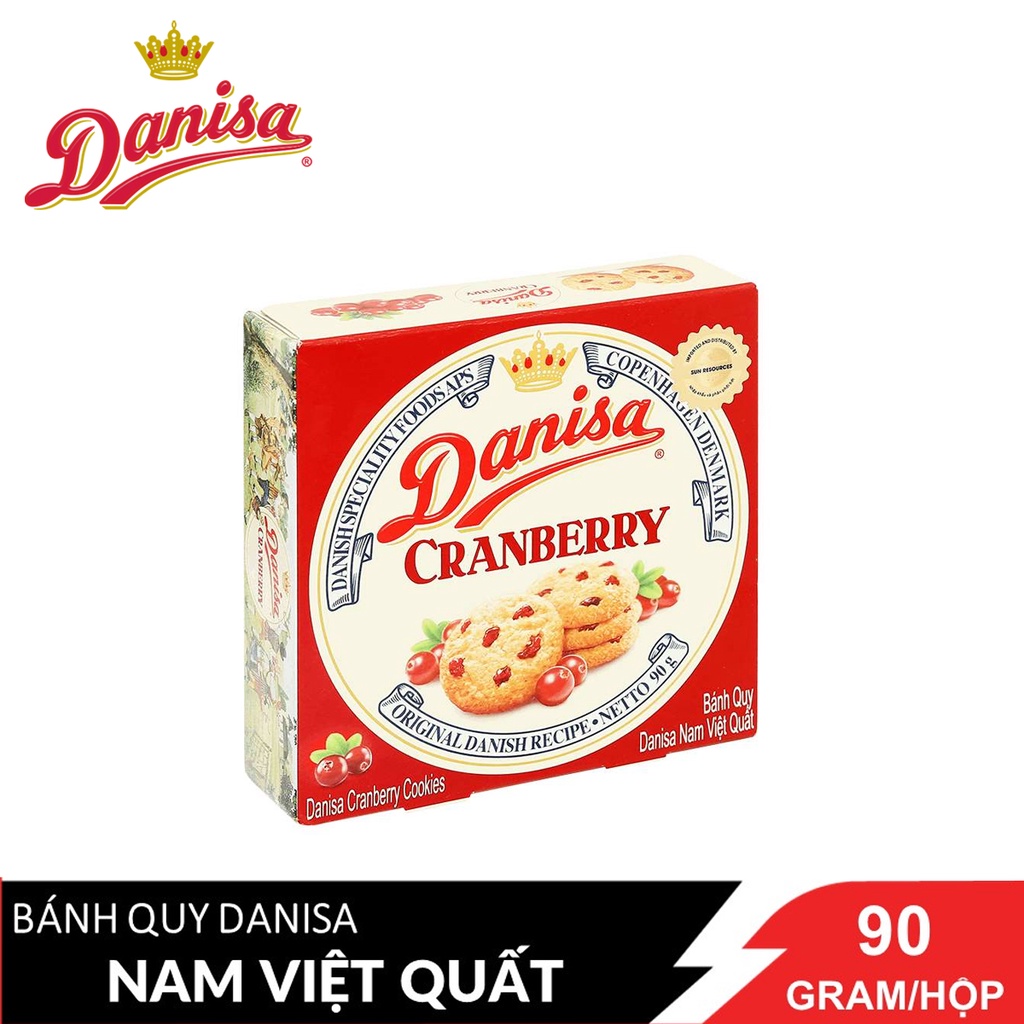 BÁNH QUY BƠ NAM VIỆT QUẤT CRANBERRY DANISA 90 GRAM