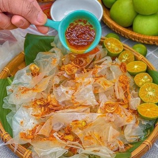 Bánh tráng dẻo muối nhuyễn phơi sương hành phi siêu ngon