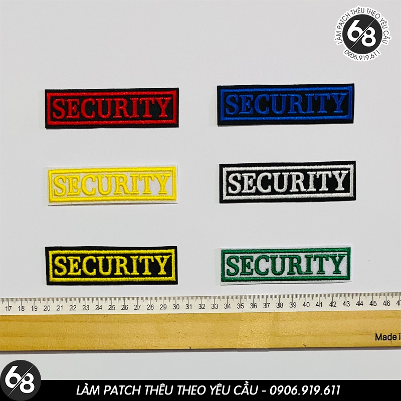 Patch vải ủi nhiệt thêu hình logo Security đơn giản độc đáo - Sticker ủi quần áo H56