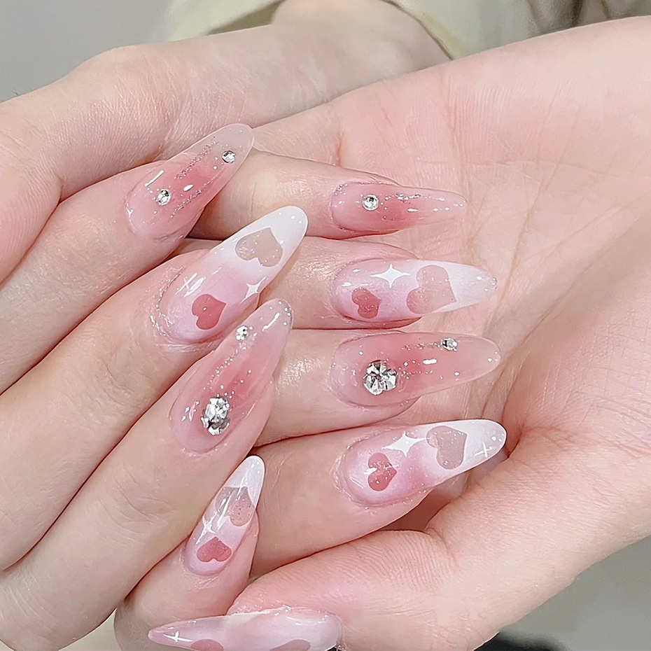 Sticker Dán Móng Nghệ Thuật ins Họa Tiết Rỗng Hình Ngôi Sao Bướm Trái Tim