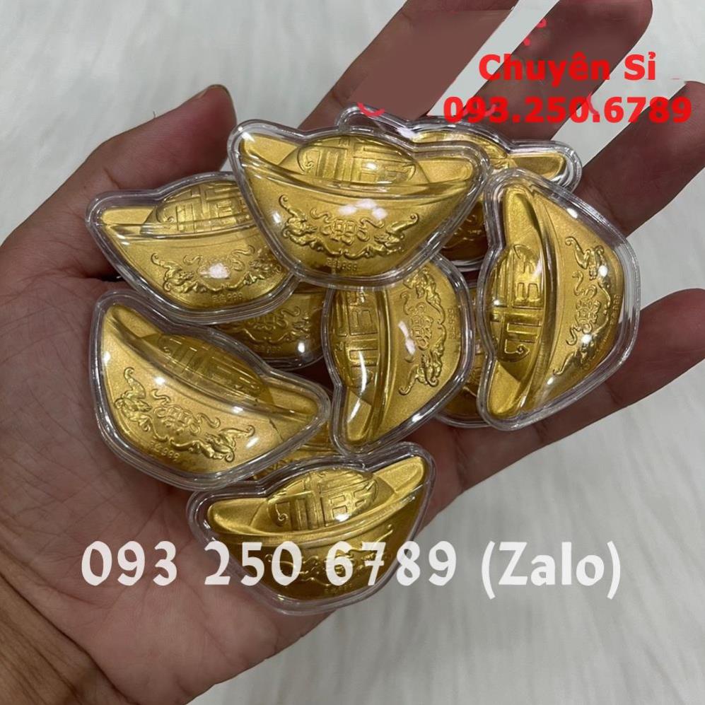 [HỎA TỐC] Combo 100 Thỏi Vàng Tài Lộc kèm Túi Nhung Phúc Lộc may mắn, trưng bày biếu tặng, lì xì độc đáo , Quà Tết