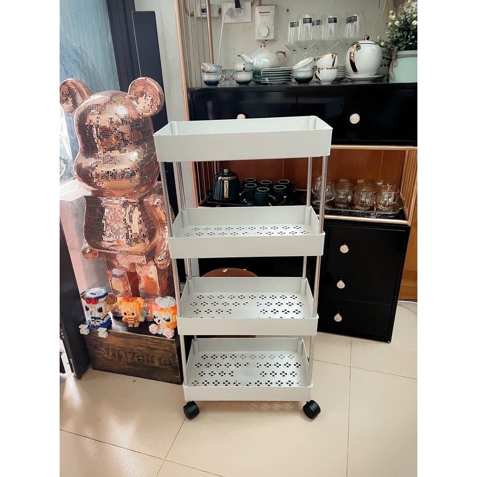 Kệ đựng đồ đa năng 3 tầng,4 tầng có bánh xe đẩy chuyên dụng (Loại 1)