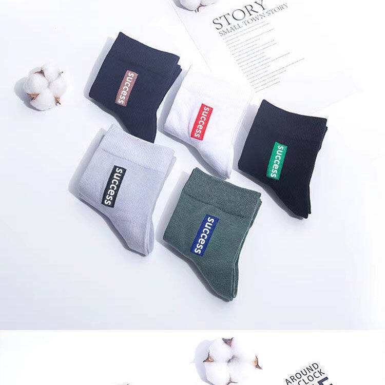 Set 6 Đôi Tất Thể Thao 100% cotton Thấm Hút Mồ Hôi Thời Trang Cho Nam