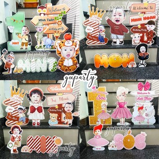Set chibi thôi nôi sinh nhật cho bé dễ thương