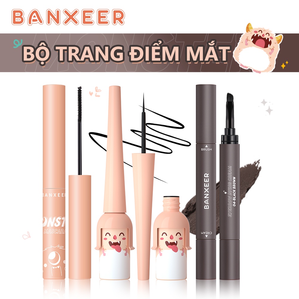 Bộ 3 món trang điểm mắt BANXEER gồm kem gel kẻ lông mày+bút kẻ mắt+mascara (có bán lẻ)