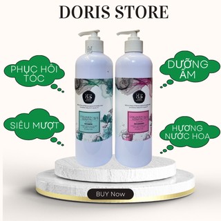 Dầu Gội Xả Keratin HE TEPI 500ml * 2 Kiềm Dầu Phục Hồi Tóc Hư Tổn Tái Tạo Cấu Trúc Tóc Siêu Mềm Mượt Hương Nước Hoa