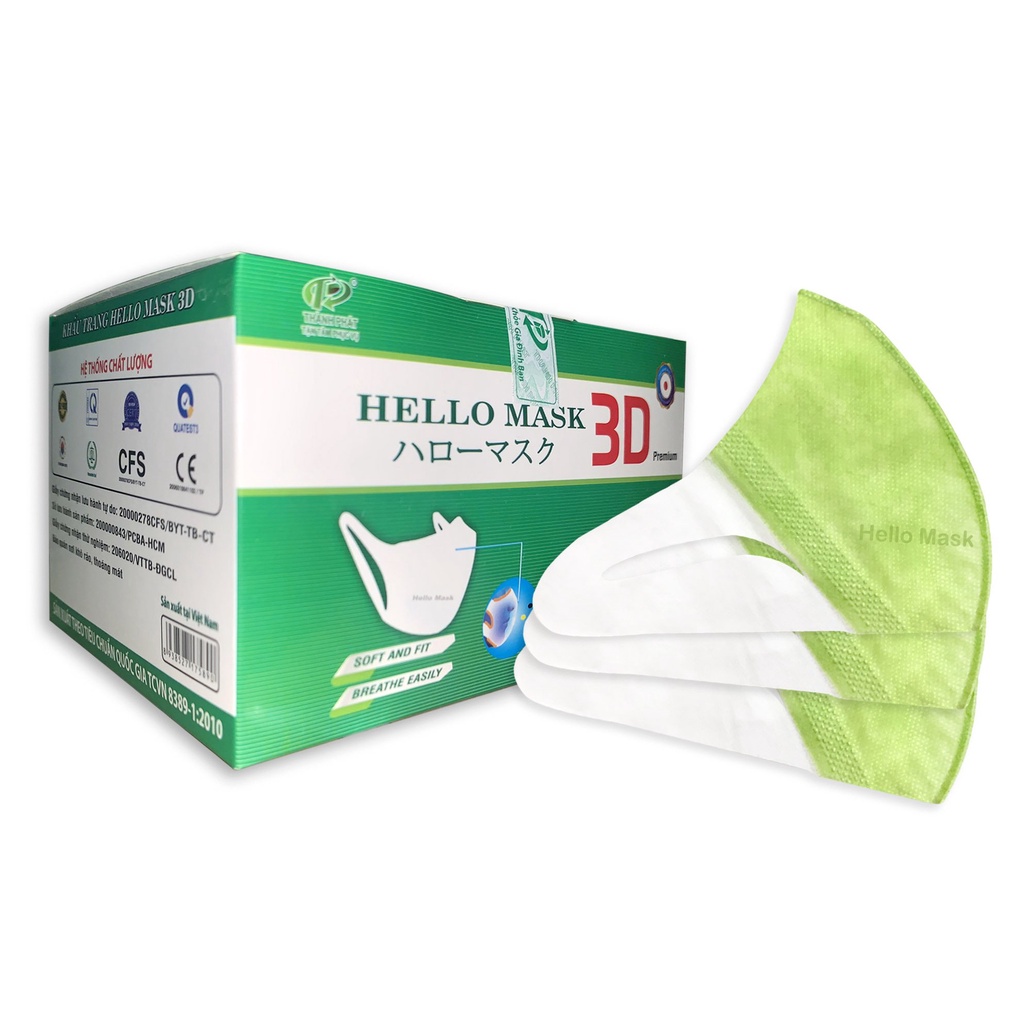 Khẩu Trang 3D HELLO MASK Công Nghệ Nhật Bản 50 Cái