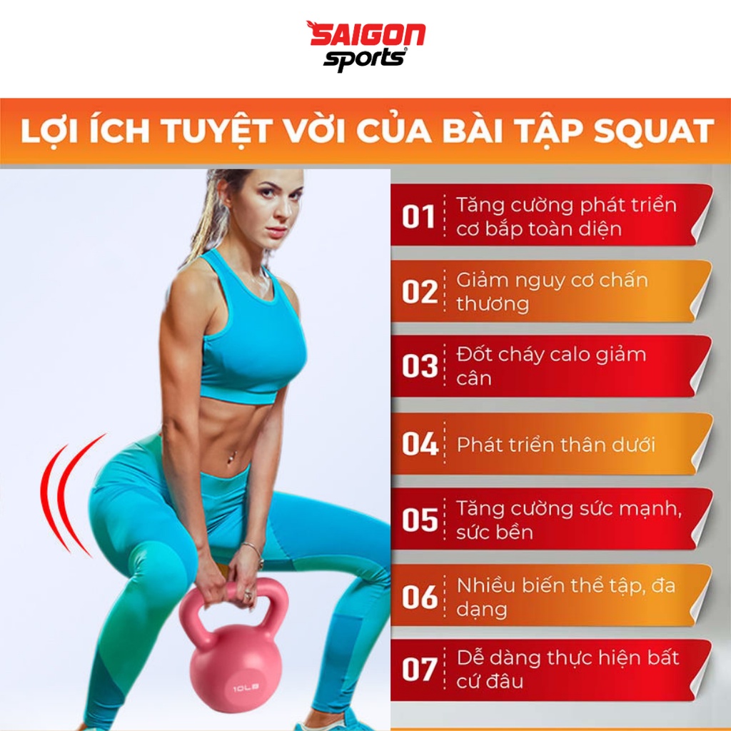 Tạ quai sách, tạ ấm BROSMAN 6kg tập Squats tập mông đùi tập gym tại nhà chính hãng giá tốt - SAIGON SPORT
