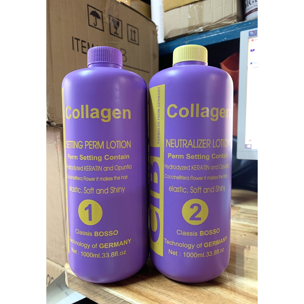 Kem uốn Setting Cibi Collagen cặp 2 chai x 1000ml