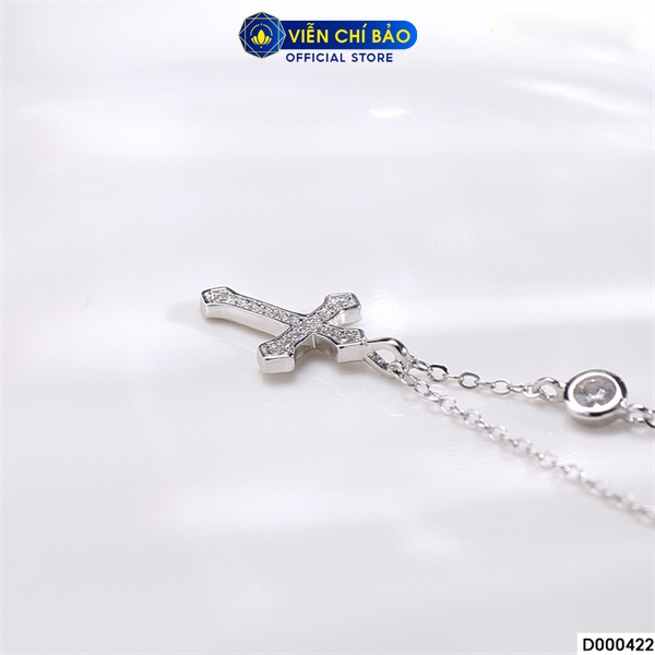 Dây chuyền bạc nữ thánh giá đính đá chất liệu bạc 925 thời trang phụ kiện trang sức Viễn Chí Bảo D000422