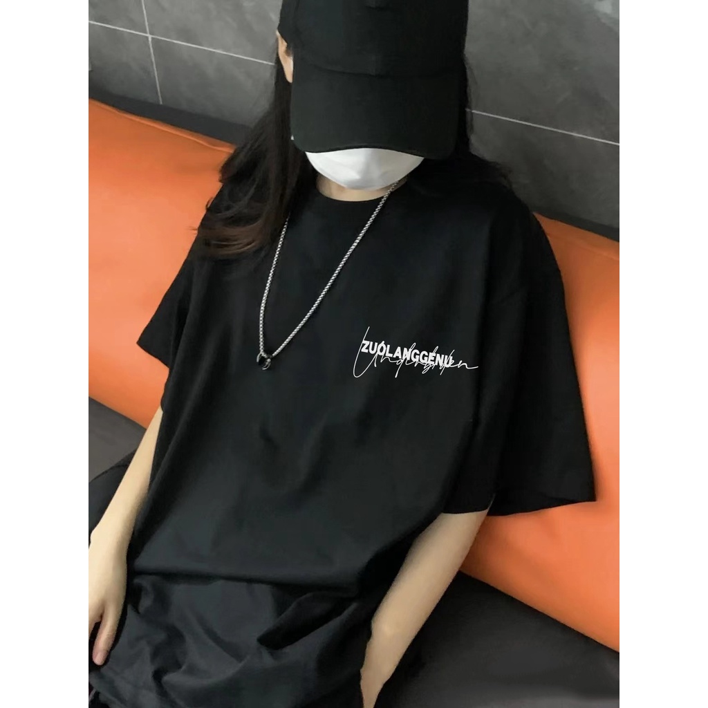 Áo Thun Tay Ngắn In Chữ Trước Sau Phong Cách Hàn Quốc Thời Trang