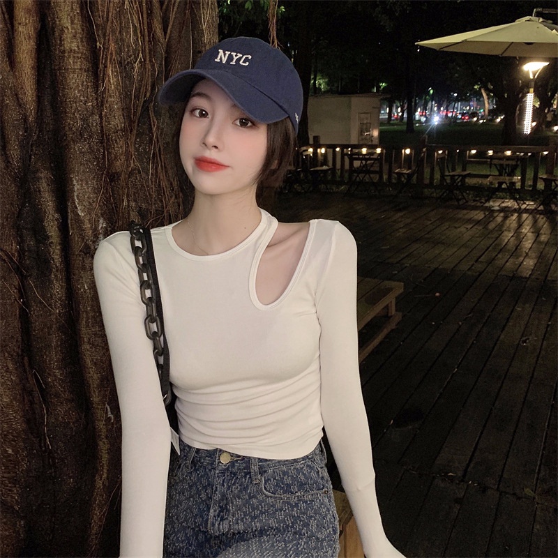 IELGY  IELGY Áo Thun Cổ Tròn Màu Trơn Thời Trang Dành Cho Nữ