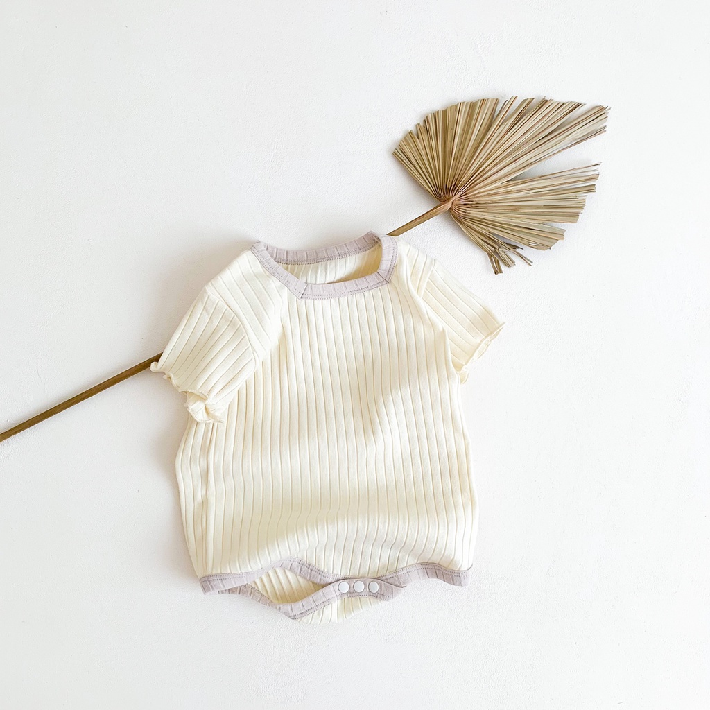 Bộ Áo Liền Quần Tay Ngắn Chất Liệu Cotton Mềm Mại Thoáng Khí Thời Trang Cho Bé Sơ Sinh