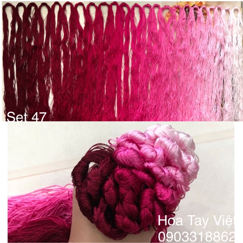 SET CHỈ THÊU TƠ BÓNG 47 (200gam)