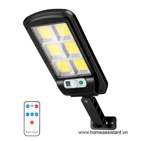 Đèn Cao Áp Năng Lượng Mặt Trời Chống Nước - Đèn Led Sân Vườn 6 Bóng Có Điều Khiển