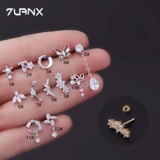 Khuyên tai 7UANX thép không gỉ dày 16G nhiều kiểu dáng tùy chọn thời trang