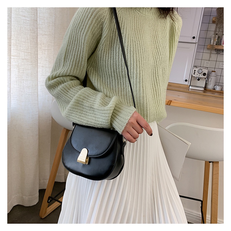 MISCHA Túi Đeo Vai Bằng Da PU Màu Trơn Phong Cách Hàn Quốc Thời Trang