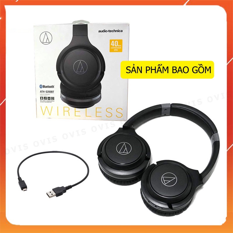 Audio-Technica ATH-S200BT - Tai Nghe Bluetooth 4.1, Màng Loa Lớn, Tích Hợp Micro, Điều Chỉnh Âm Lượng