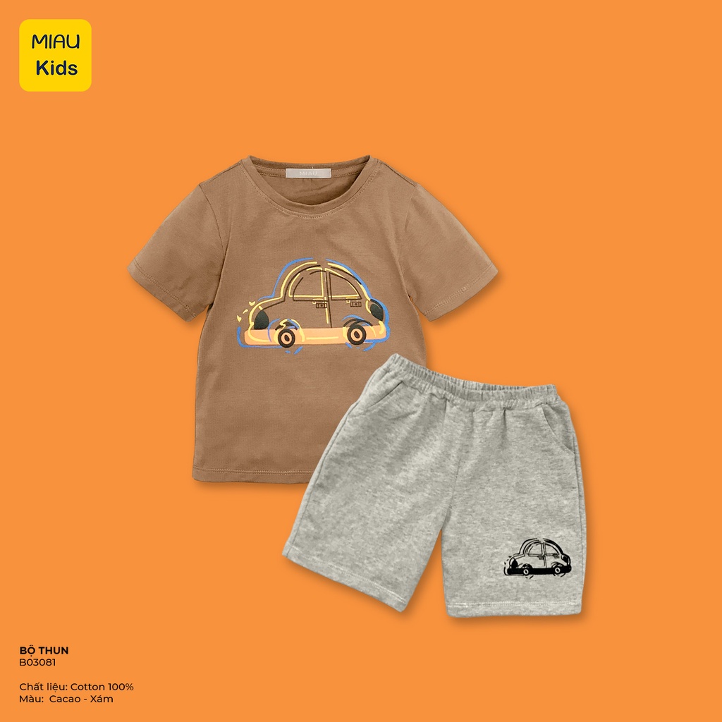 Đồ Bộ Bé Trai Họa Tiết Xe Ô Tô Vẽ Tay Cực Đáng Yêu Chất Thun Cotton Mềm Mịn Thoáng Mát Cho Bé Mặc Hè Mát Mẻ