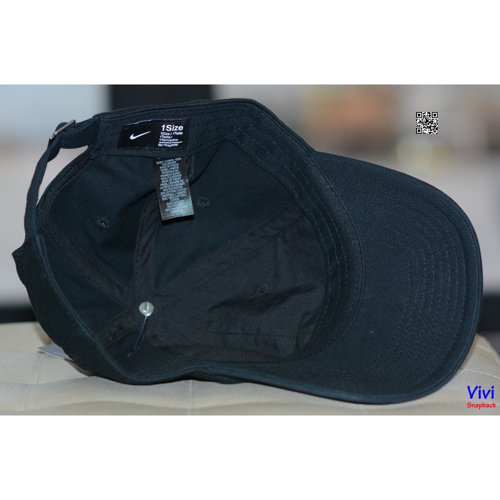 Nón nik.e thời trang kaki vải màu đen,Mũ Nik-e thể thao đen Sportswear Heritage86 Futura Washed Full Black