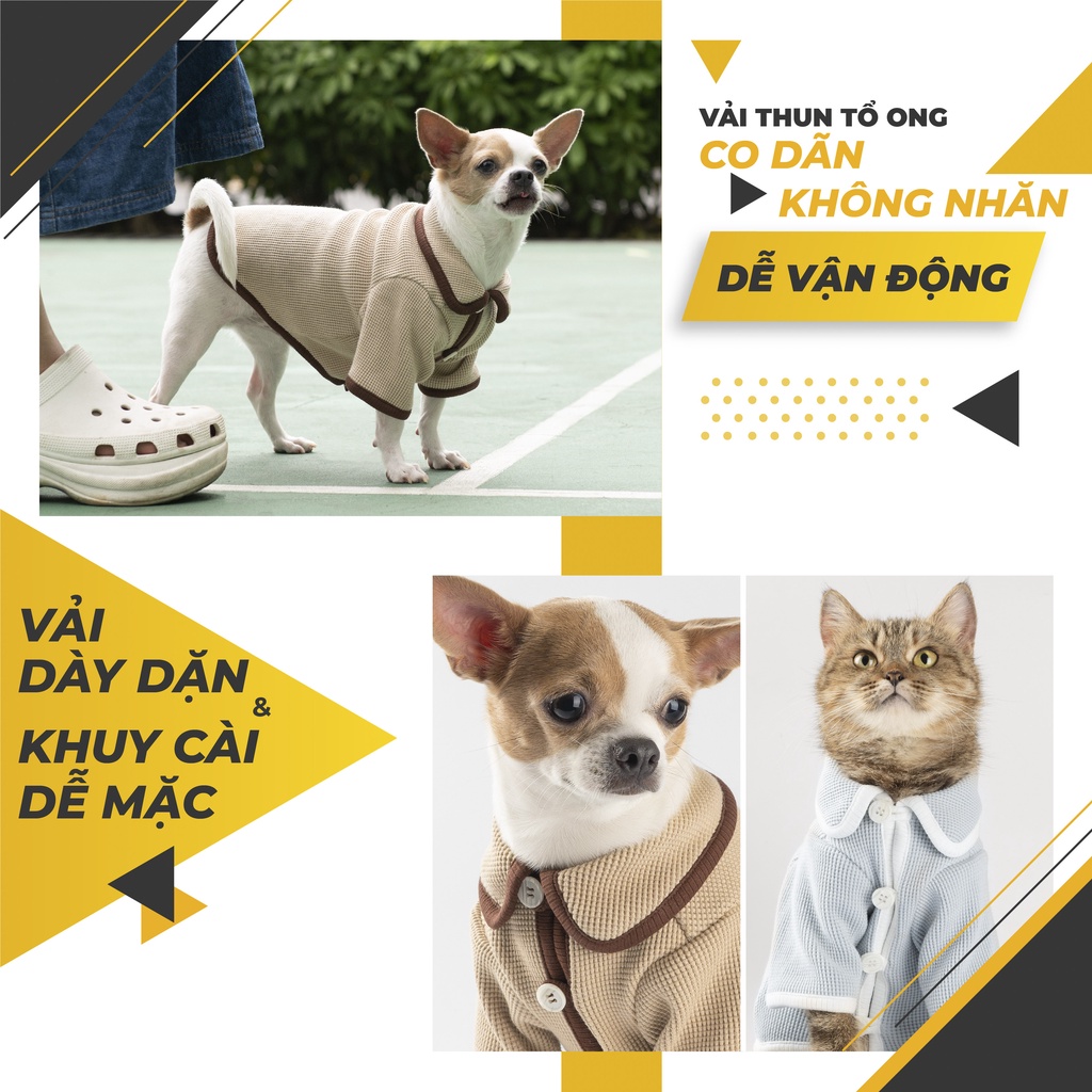 Áo khoác len mùa đông sành điệu cho chó mèo - SaboCoco
