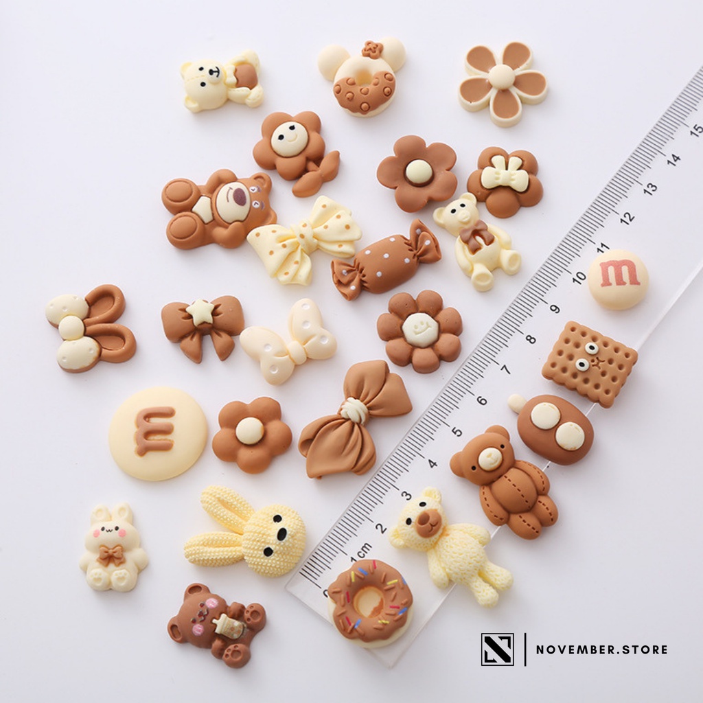 Sticker 3D / charm 3D trang trí ốp điện thoại, bình nước, sổ tay, đồ dùng cá nhân dễ thương - Có sẵn miếng keo dán