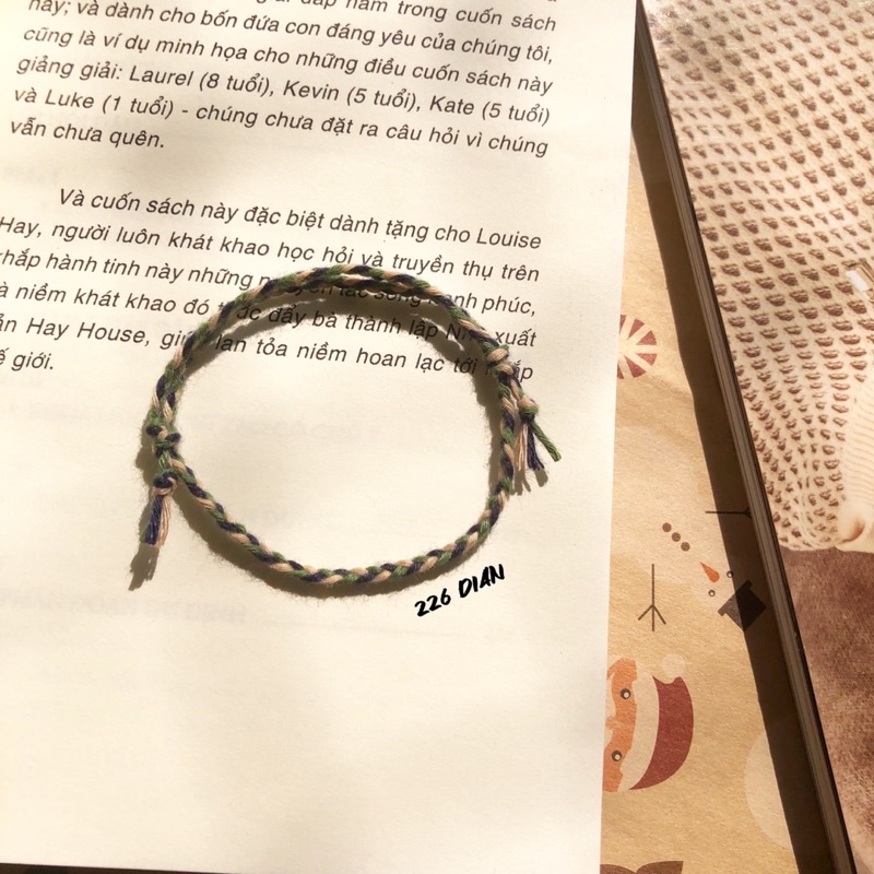 Vòng tay, vòng chân nam nữ bính nhỏ thắt nút 2 bên