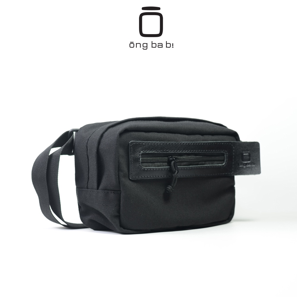 Túi đeo chéo canvas phối da Ông ba bị