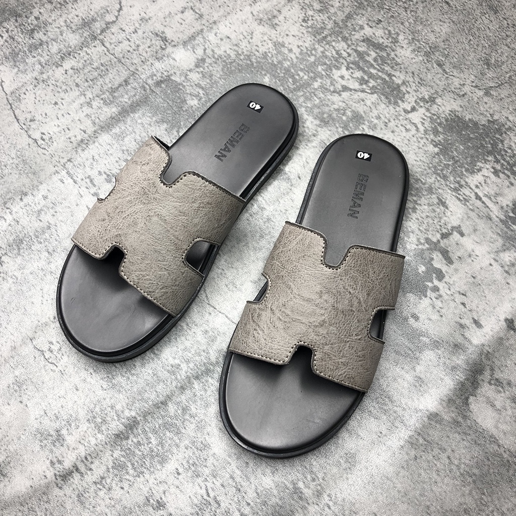 Dép nam quai ngang Beman BM2,da sần cao cấp,đế êm và ôm chân,form dáng dễ phối đồ,phù hợp mang hàng ngày